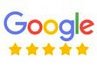 Google Logo mit 5-Sterne Bewertung